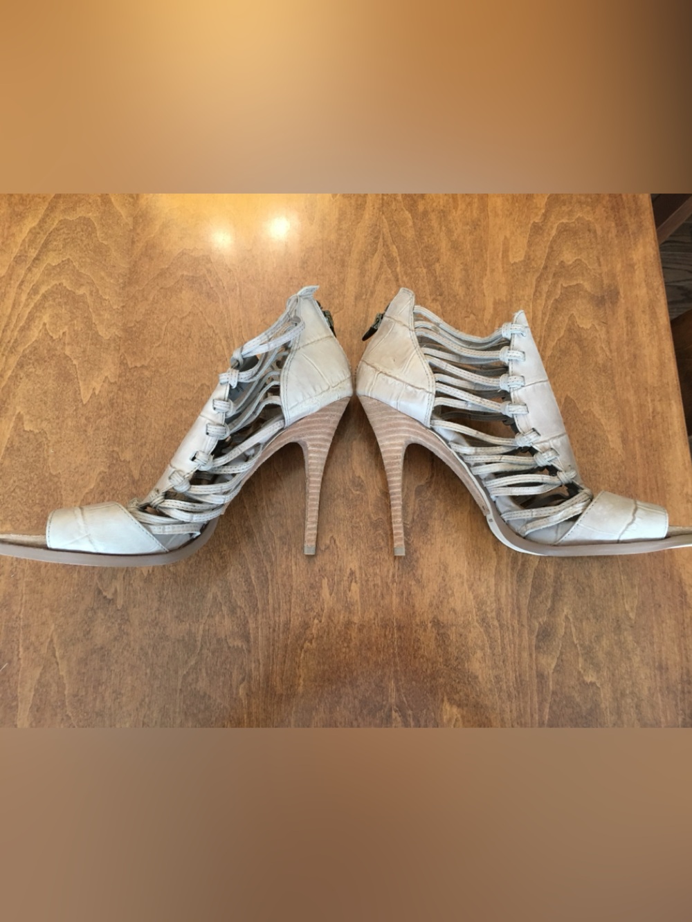 Max Studio size 8.5 NEW Women's Strappy High-Heel Sandal in Light Beige